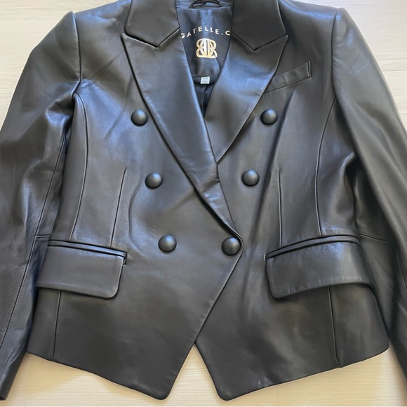 Bagatelle Fitted black Lamb Leather Blazer jacket xs - Picture 6 of 13